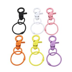 50pcs/lot Split Key Ring 30mm Color Paint Lobster Clasp Key Chain Clasps for Christmas Halloween DIY Keychains Making