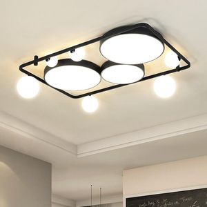 Taklampor kreativa LED -lätta ytmontering rektangulär fyrkantig modern glas kulpanellampa för mats vardagsrum sovrum lobby