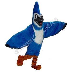 Costume della mascotte dell'aquila blu Vestito da festa di fantasia di Natale di Halloween Vestito da personaggio dei cartoni animati Vestito da carnevale Unisex per adulti