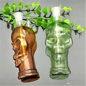 Yeni renkli kafatası kemik cam su şişesi toptan cam bonglar yağ brülör su boruları petrol kuleleri sigara içiyor