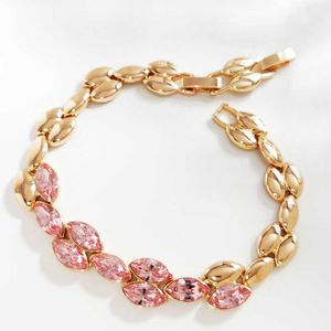 Link Chain Women Bracelet 2023 made with Austrian Crystal for Bridal Luxurious Geometric Bangle Bracelet Girls Wrist Accessories Bijoux G230222