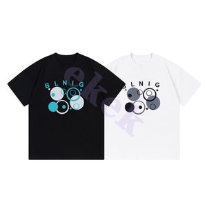 Luxury Fashion Brand Mens T Shirt Digital Letter Bubble Print Short Sleeve Round Neck Summer Loose T-shirt Top Black White