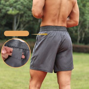 Lu Lemon Mens Shorts Roupa de Yoga Men calças curtas que executam esportes de basquete de basquete respirável calça as calças de ginástica esportiva para adultos de ginástica