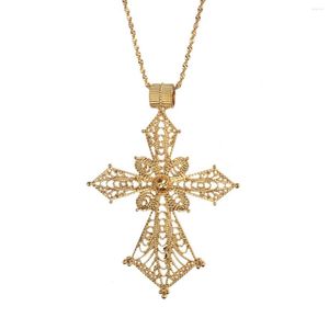 Pendant Necklaces Ethiopian Big Cross For Women Eritrea Africa Ethnic Chain Jewelry