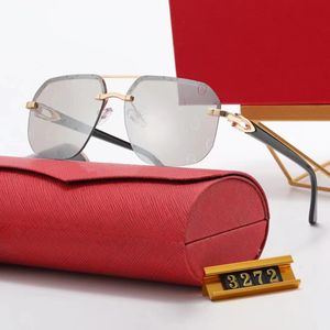 Luxus-Sonnenbrillen, Designer-Sonnenbrillen für Damen, ovale Brillen, rahmenlose goldene Büffelhorn-Reise-Fotobrillen, Retro-Herren-Sonnenbrillen, Designer-Carti-Sonnenbrillen