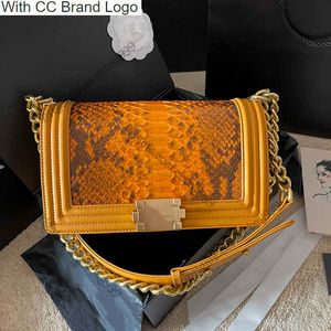 CC Cross Body 25CM Flap Boy Gilding Hardware Designer Bags Two-tone Snakeskin Pattern Shoulder Wallets Luxury Handbags Crossbody Purse Multi Pocket Sacoche Clas