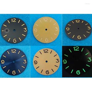 Relógio kits de reparo 38,8 mm Dial estéril verde luminoso para ETA 6497 6498 Peças de movimento