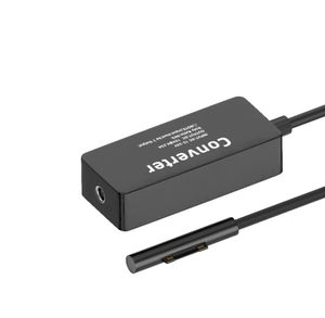 65W 15V 4.33A Microsoft için Adaptör Dönüştürücü Microsoft için Dönüştürücü DC DC Yuvarlak Delik Kare Bağlantı Noktası Type-C'ye Microsoft Surface Pro 4/5/5/7/8/9/X