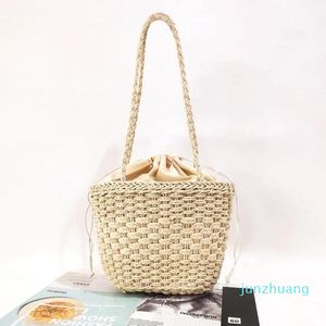 Evening Bags Simple Design Women's Bag 2023 Straw Crossbody Woven Beach Holiday Small Single Shoulder Messenger 661