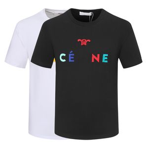 T-shirt da uomo firmate Alfabeto di colore bianco e nero di alta qualità Nuovo classico Moda casual 100% cotone Abbigliamento traspirante Strada Large Size 3XL