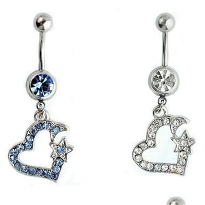 Navel Bell Button Rings D0674 Heart Belly Ring Drop Delivery Jewelry Body Dhgarden Dhy9O