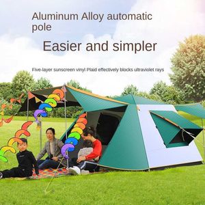 Tält och skyddsrum Automatisk aluminium Rod Portable UV Protection Camping Outdoor Thicked Rainproakt Tent Dropshipping J230223