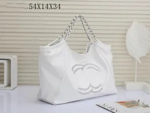 Дизайнерская большая сумка-цепочка, пляжная женская роскошная модная вязаная сумка на плечо, большая вместительная парусиновая сумка для покупок