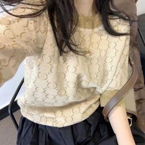 designer 2023 new fashion high end Womens Knits donne maglieria maglione a collo alto filo d'oro lettera con lo stesso 73HS