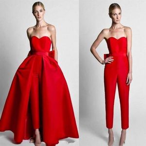 Jumpsuits Wdding Dresses With Detachable Skirt Strapless Bride Gown Bridal Party Pants for Women Custom Made211Q