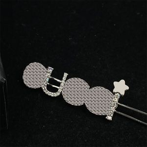 Twinkle Princess Hair Clips Full Diamond Letter Barrettes For Women Wedding Engagement Silver Barrettes