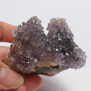 Decorative Figurines 76gNatural Amethyst Cluster Mineral Repair Wheel Vein Teaching Specimen Stone Home Decoration Handicraft