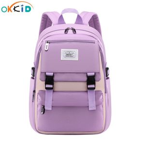 Bolsas de cintura Okkid School Sachs for Teenage Girls Purple Pink Blue Backpack claro Imper impermeável Livro de estudantes Bolsa de Livro 230223