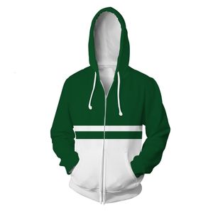 Jackets masculinos Spring Autumn Zipper Hoodies Men senhoras crianças 3D Impressora capuz zip Sportswear Green Casual Mens Roupas 230222