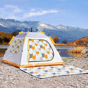Tält och skyddsrum helt automatisk quickopening tält utomhus camping förtjockad solskyddsmedel och regntät fält campinghushåll 34 personer tält j230223