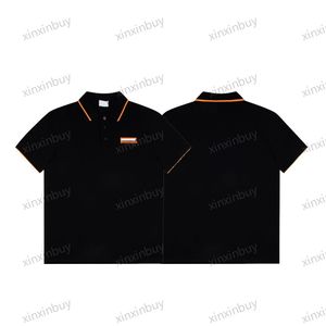 Xinxinbuy Men Designer Tee T Shirt 23SS ENGLAND LETTER EMBROIDERY半袖コットン女性ホワイトブラックカーキグレーXS-XL