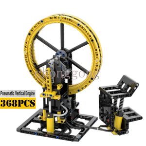 Block MOC Pneumatic Vertical Engine Model Building Bricks Assembly Children Toys Födelsedagspresent Juluppsättning 230222