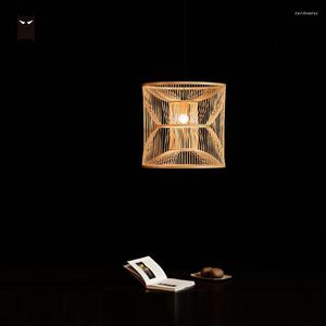 Pendant Lamps 42cm Bamboo Wicker Rattan Light Fixture Asian Chinese Japanese Rustic Hanging Ceiling Lamp Design For Dining Table Room