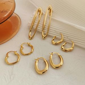 Hoopörhängen Huggie Monlansher Vintage Geometric Hoops Gold Plated Copper för kvinnor Minimalistiska smycken 2023 Trend