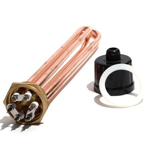 DN50 Copper Water Heater Element for Boiler Hexagon 2inch Thread Heaters 220/380V Copper Thread Tube 3KW/6KW/9KW/12KW