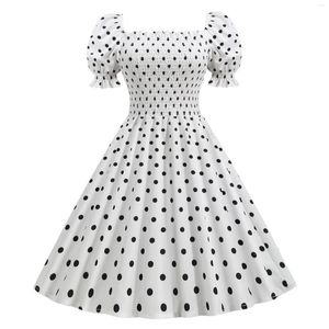 Casual Dresses Polka Dot High Waisted Pin Up Dress Summer Women Vintage Hepburn 50s Rockbility Robe A-Line Party Vestidos