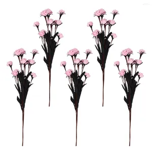 Decorative Flowers 5 Pcs Wedding Decor Artificial Plants Bouquets Real Looking Fake Roses Rose Stems Pe