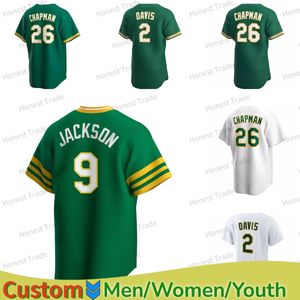 Maglia personalizzata 9 Reggie Jackson Rickey Henderson Matt Chapman Ruiz Acevedo Nick Allen Langeliers Waldichuk Pina Maglie cucite marrone bianco verde 2022 2023