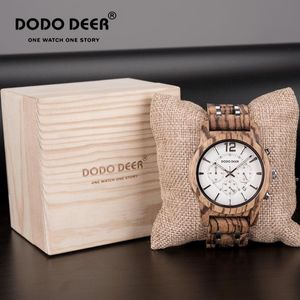 Relógios de pulso Relogio Masculino DODO DEER Relógio de pulso de madeira para homens Top Marca Cronógrafo Calendário Luminoso Cool Luxury Watch Drop C13