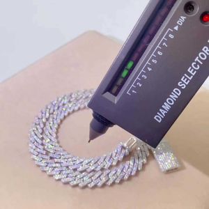 lodowe przełęcz Diamond Tester vvs moissanite biżuteria Naszyjka Bransoletka Kobiety Mężczyźni 14 mm łańcuch kubański