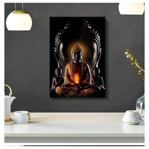 Estátua Pictures de arte da parede para sala de estar Decoração de casa moderna pôsteres HD Pinturas a óleo 1 peças Vessas a quente deus zen buddha woo