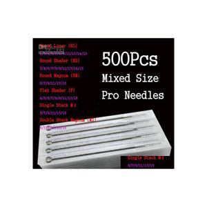 Tattoo Needles Wholesale 500Pcs/Lot Assorted Disposable Sterile S Mixed Size For Ink Cups Tip Kits Price Drop Delivery Health Beauty Dhbdo