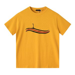 2023 Designer mass camisetas de ver￣o paris envelhecimento letras imprimem desgaste com camiseta de rua homens luxuros de manga curta tshirts 4color amarelo