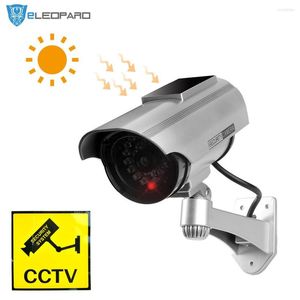 Dummy Surveillance Camera Security Fake Outdoor With LED Light Solar Powered Alert Sticker Decals