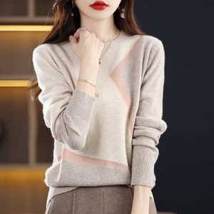 Maglioni da donna Maglione corto in 100% cashmere Autunno e inverno Girocollo da donna in stile coreano occidentale Base lavorata a maglia 230223