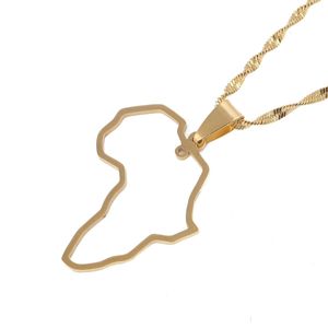 Pendant Necklaces Gold Plated Stainless Steel African Map Necklace Jewelry Of Africa Continent Drop Delivery Pendants Dh0Vn