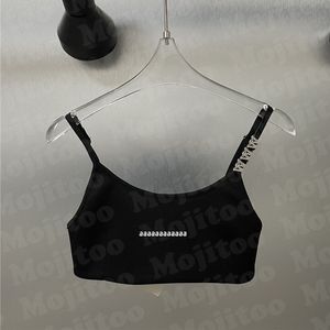 Fashion T Shirts Sling Vest Tank Tops For Women Shoulder Strap With Letter Rhinestone Knits Tshirt Ladies Sexy Tanks Party