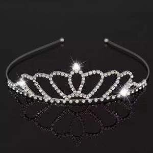 Party Favor Beautiful Shiny Crystal Bridal Tiara Party Pageant Sliver Plated Crown Headband Cheap Weeding Tiaras Accessories C9