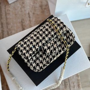 Classic Houndstooth Flap Tweed Sacos de crossbody France Marca moda Matelasse Lady Chain Bag Women ombro Bolsa de luxo Bolsa Bolsa Bolsa Cartilha