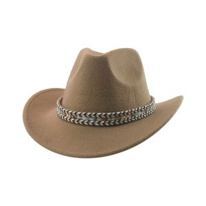 Cowboy Hat Cowboy Western Cowgirl Hats for Women Fedoras Band Band Belt Casuall Panama Camel Khaki Hats Sombrero Hombre