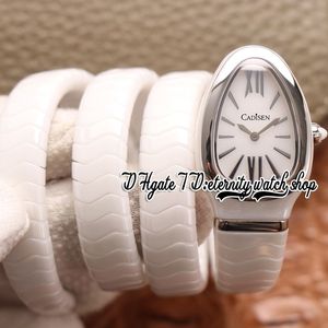 BVF BV102613 Swiss Quartz Movement Womens Watch 35mm Polished Bezel White Ceramic Case Ceramics Long Winding Armband 2023 Super Version Eternity Lady Watches