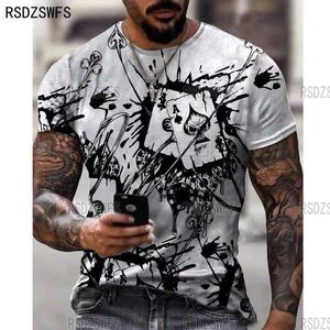 Men's T-Shirts Horrible Skull Spades Poker T-Shirt Casual Men Summer 3D-Print Extra-Large T-Shirt 2021 Comfort Breathable T-Shirt Tops 110-5XL 022223H