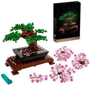Blocks Bonsai Tree Flower Bricks Bouquet Perpetual Building Block 3D Model Home Decoration Plant Potted Gift Toy girl gift Fit 10281 230222