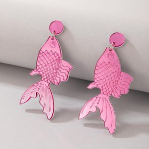 Brincos Dangle 2023 Moda Pink Acrílico Drop para Mulheres Partido de Casamento Jóias Coreanas Jóias Funnamente Animais Charms