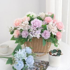 Decorative Flowers Beautiful Fake Plant Real Touch Weather-resistant Artificial Assorted Rose Decor