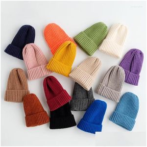 Hårtillbehör Vinter Autumn Baby Hat Solid Color Soft Warm Knitting Hats i 03 år pojkeflicka barn beanies motorhuven småbarn ca dhewj
